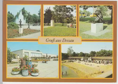 (96379) AK Dessau, Mehrbildkarte, 1987