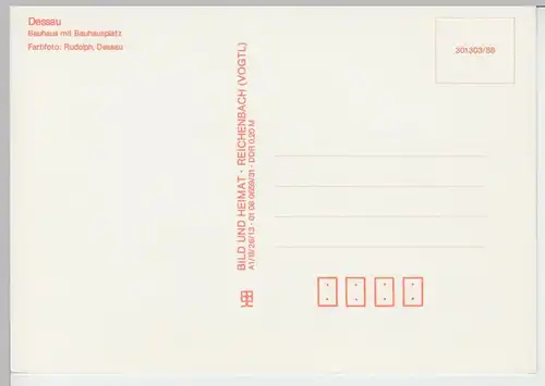 (96372) AK Dessau, Bauhaus mit Bauhausplatz 1988