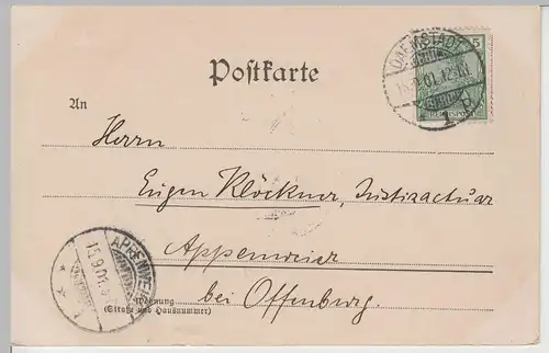 (79627) AK Gruss aus Darmstadt, 1900