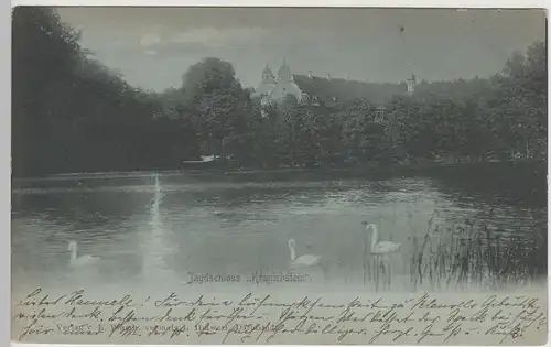 (79375) AK Darmstadt, Jagdschloss Kranichstein, Mondscheinkarte 1897