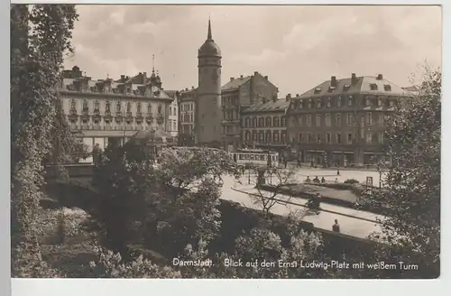 (78068) Foto AK Darmstadt, Ernst Ludwig-Platz m. Weißen Turm 1941