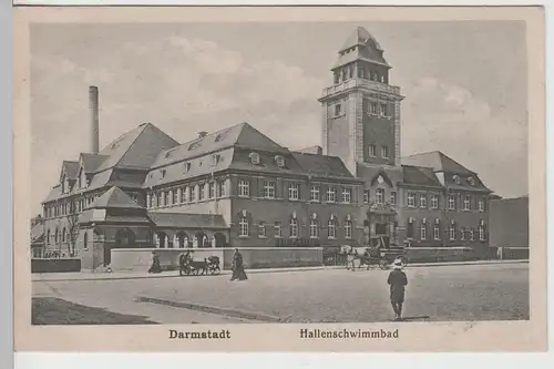 (76140) AK Darmstadt, Hallenschwimmbad, vor 1945