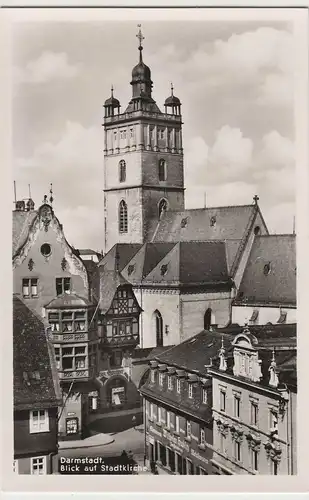 (73302) Foto AK Darmstadt, Blick auf Stadtkirche