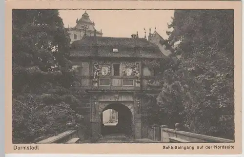 (67842) AK Darmstadt, Schloßeingang a.d. Nordseite, vor 1945