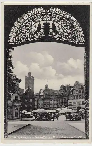 (36126) AK Darmstadt, Durchblick zhum Marfkt 1940er