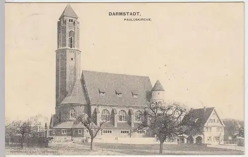(35991) AK Darmstadt, Pauluskirche, 1907