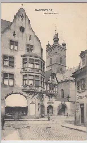 (114402) AK Darmstadt, Kirchstraße, um 1907