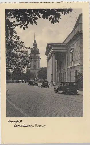 (110357) AK Darmstadt, Landestheater und Museum, 1936