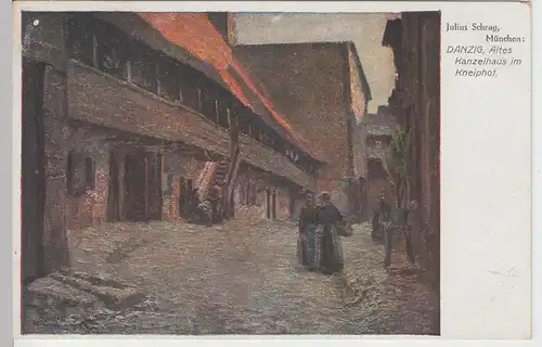 (98297) Künstler AK Julius Schrag: Danzig, Gdansk, Altes Kanzelhaus, vor 1945