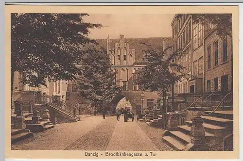 (36897) AK Danzig, Gdansk, Brodtbänkengasse u. Tor, vor 1945