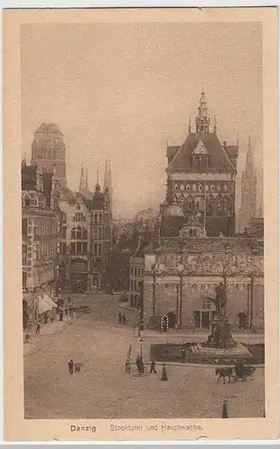 (36889) AK Danzig, Gdansk, Stockturm u. Hauptwache, vor 1945