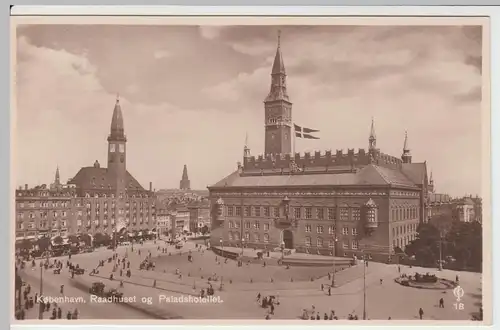(49353) Foto AK Kobenhavn, Kopenhagen, Rathaus u. Palasthotel, vor 1945