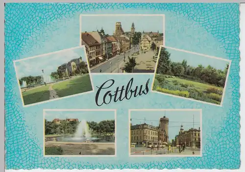 (96190) AK Cottbus, Mehrbildkarte, 1963