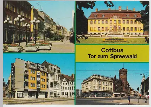 (96187) AK Cottbus, Mehrbildkarte, 1988