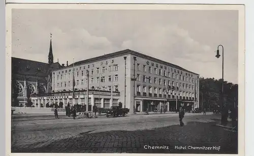 (99779) AK Chemnitz, Hotel Chemnitzer Hof, Petrikirche 1937