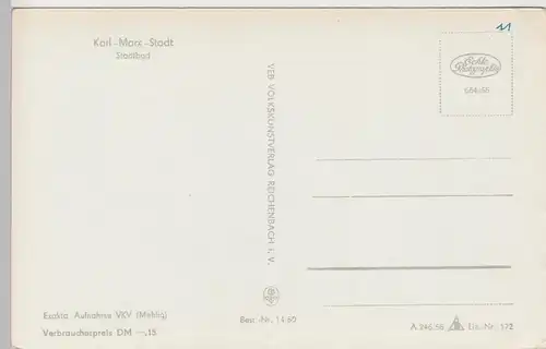 (91041) Foto AK Chemnitz, Stadtbad, Karl Marx Stadt 1956