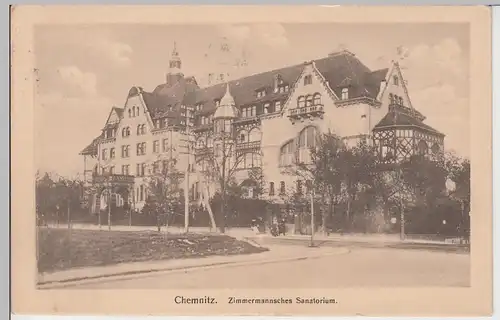 (88438) AK Chemnitz, Zimmermannsches Sanatorium, Feldpost 1916