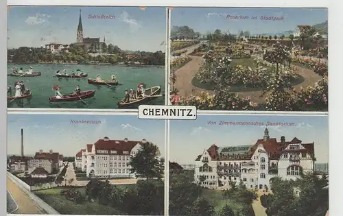 (82947) AK Chemnitz, Mehrbildkarte 1916