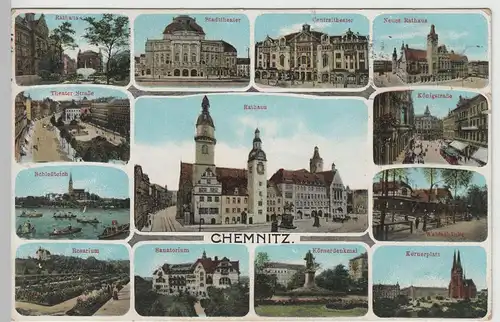 (82946) AK Chemnitz, Mehrbildkarte um 1915