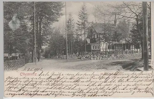 (82942) AK Chemnitz, Waldschänke, 1902