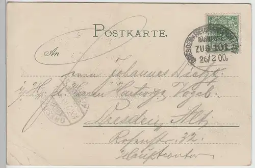 (77672) AK Gruss aus Chemnitz, Neues Rathaus, 1900