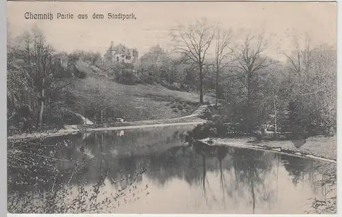 (76290) AK Chemnitz, Partie im Stadtpark 1911