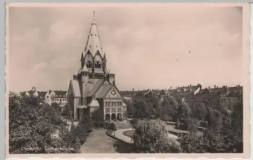 (73671) Foto AK Chemnitz, Sachs., Lutherkirche 1936