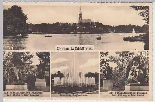 (53185) Foto AK Chemnitz, Schloßteich, Mehrbildkarte, Feldpost 1942