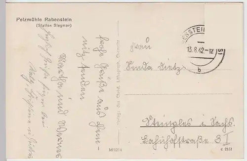 (33366) AK Chemnitz-Rabenstein, Pelzmühle, 1942