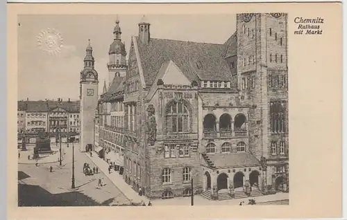 (25178) AK Chemnitz, Rathaus, Markt, vor 1945