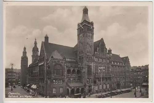 (18966) Foto AK Chemnitz, Rathaus am Markt 1941