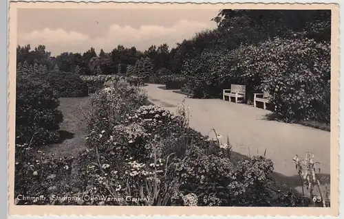 (115800) Foto AK Chemnitz, Stadtpark, Otto-Werner-Garten 1939