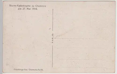 (115297) AK Chemnitz, Sturmkatastrophe 1916, Fritschings Gut in Furth