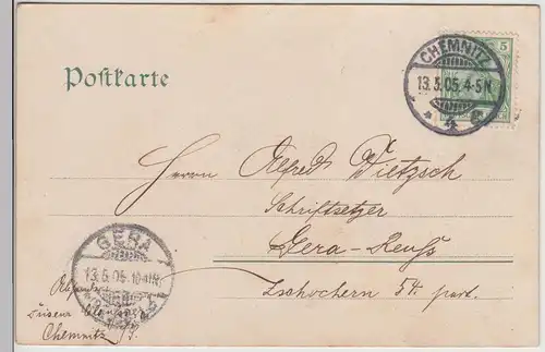 (114620) AK Gruss aus Chemnitz, Hauptbahnhof 1905