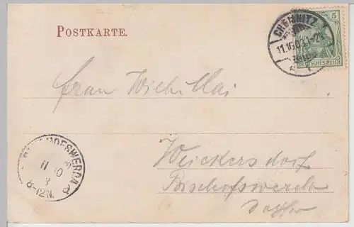 (112490) AK Gruß aus Chemnitz, Blick vom Jakobikirchturm 1903