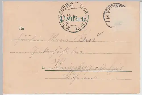 (110444) AK Gruss aus Chemnitz, Albertstraße und Bahnhof, um 1900