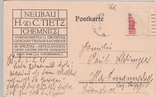 (108363) AK Chemnitz, Warenhaus Tietz 1920