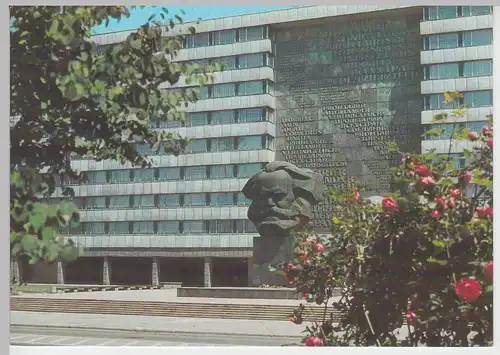 (102899) AK Chemnitz, Karl Marx Stadt, Haus der Staatsorgane, Monument 1986