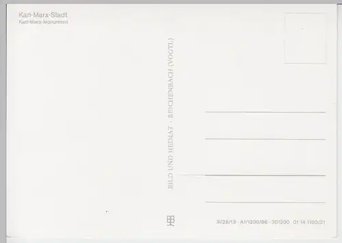 (102899) AK Chemnitz, Karl Marx Stadt, Haus der Staatsorgane, Monument 1986