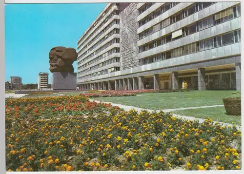 (102898) AK Chemnitz, Karl Marx Stadt, Haus der Staatsorgane, Monument 1973