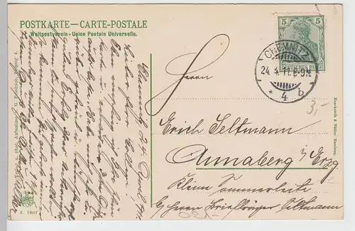 (101204) AK Chemnitz, Partie am Schlossteich 1911