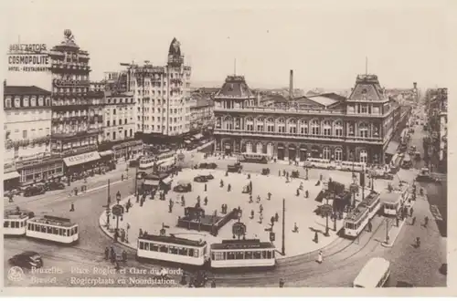 (680) AK Brüssel, Rogier Platz, Nordbahnhof, vor 1945
