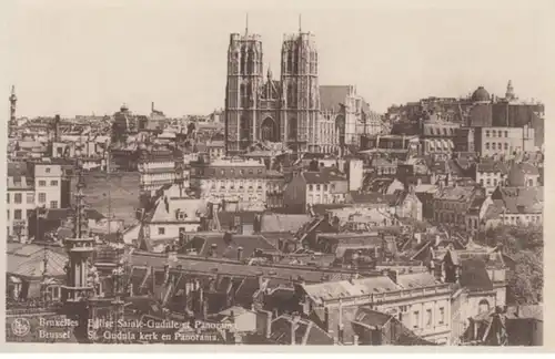 (678) AK Brüssel, St. Gundula Kirche, Stadtansicht, vor 1945