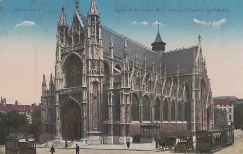 (108079) AK Brüssel, Bruxelles, Notre Dame du Sablon, Kirche, vor 1945