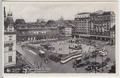 (10787) AK Brüssel, Bruxelles, Place Rogier et Gare du Nord vor 1945