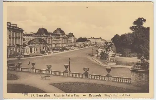 (10718) AK Brüssel, Bruxelles, Palais du Roi et Parc 1940