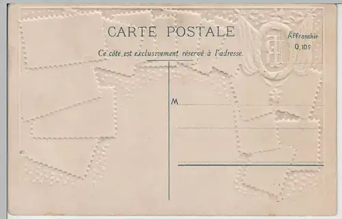 (72171) AK Französische Briefmarken mit Wappen, Prägekarte 1905