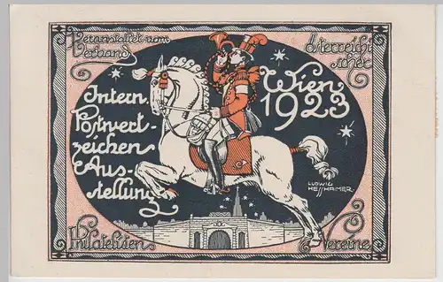 (115260) AK Int. Postwertzeichenausstellung Wien 1923, Vignette + SSt