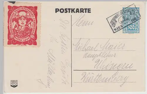 (115260) AK Int. Postwertzeichenausstellung Wien 1923, Vignette + SSt