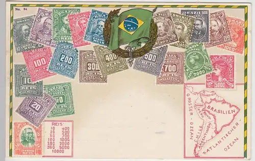 (108397) AK Brasilien, aufgedruckte brasilianische Briefmarken 1931